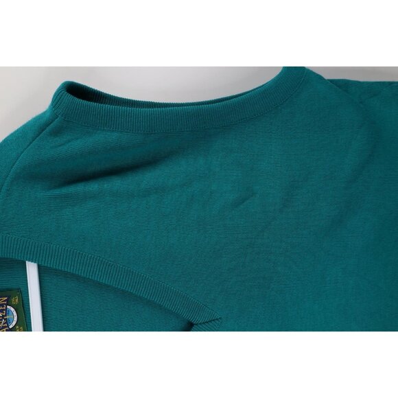 Vintage 90s Streetwear Mens Size 2XLT Blank Knit V-Neck Sweater Vest Teal USA - Picture 5 of 11